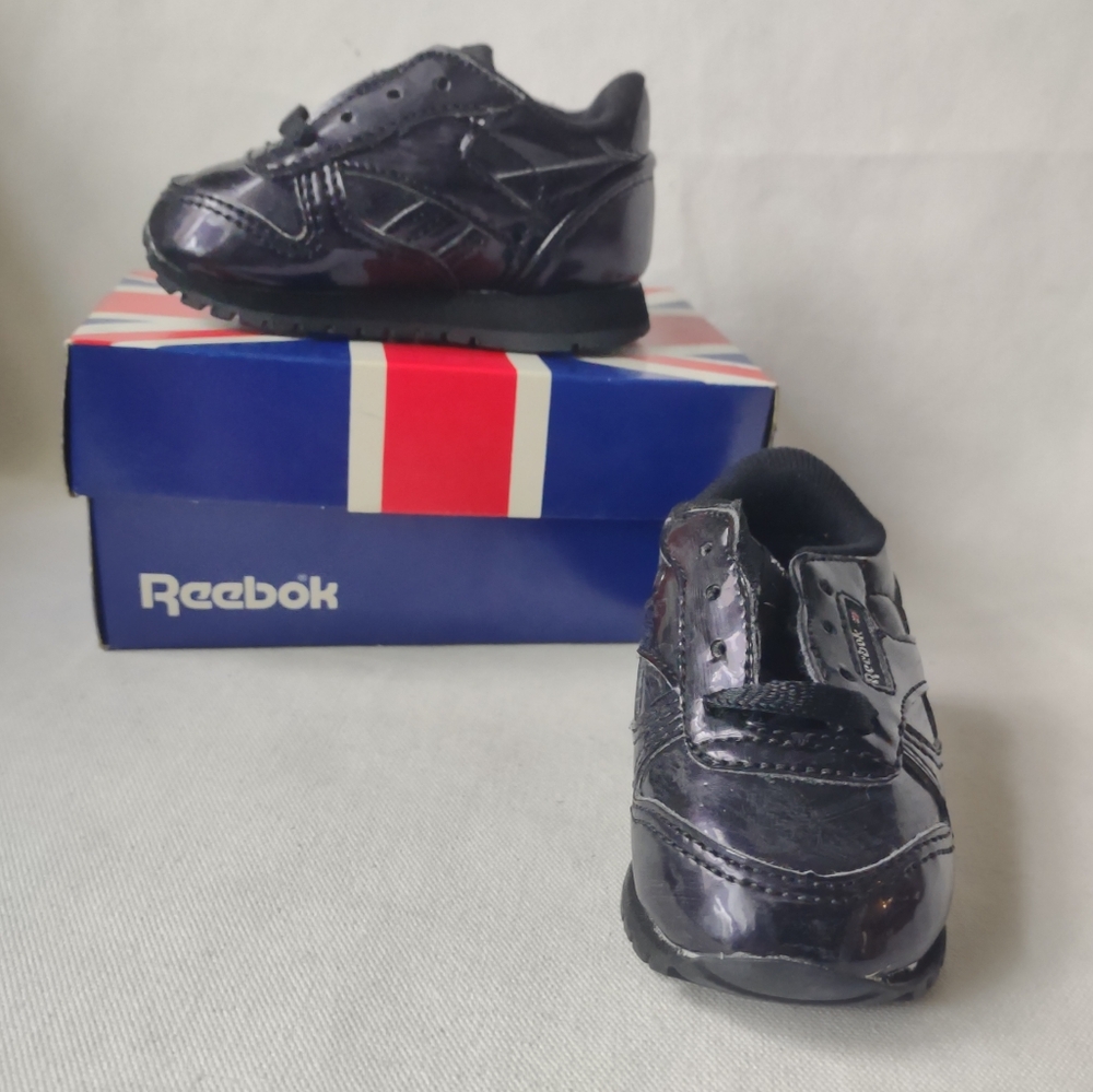 REEBOK CLASSIC PEARLIZED BLACK PEARL VINTAGE UNISEX TODDLER SZ 4  81-39386